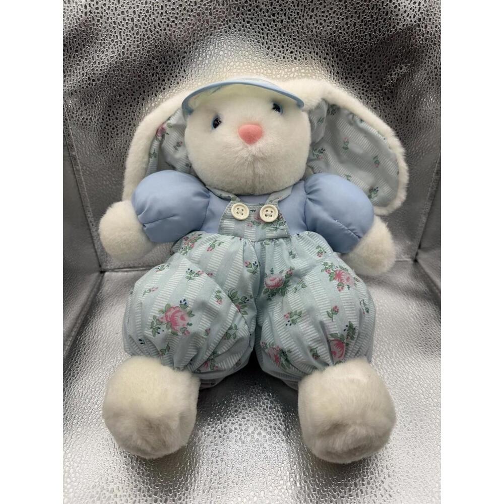 Imptoy Bunny Rabbit Plush Stuffed Animal Blue Floral